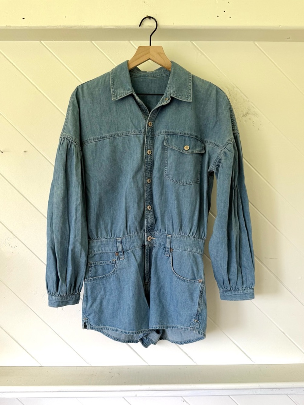 Free People jean short jumpsuit - Picture 2 of 10